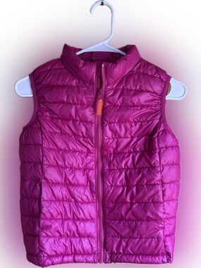 Primary Girls Fuschia Quilted Puffer Vest